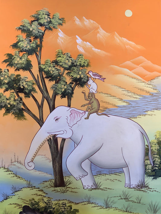 4 Friends Thangka Painting 40*30 - The Thangka