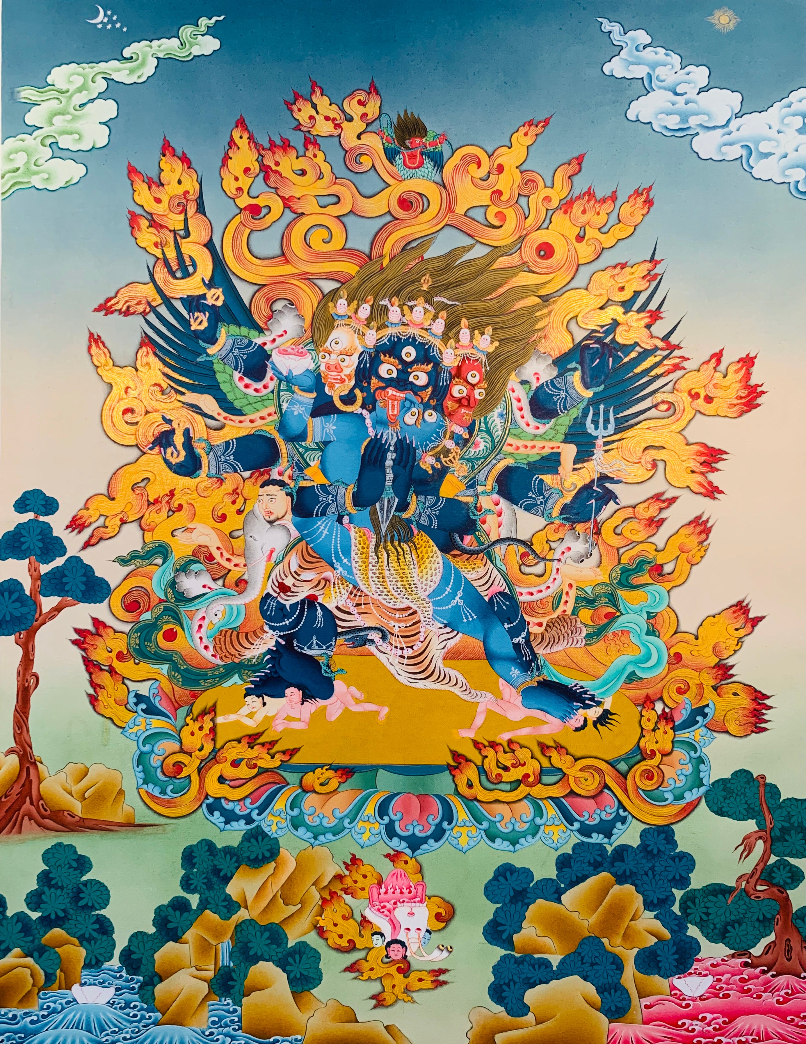 Wrathful Deity Vajrakilaya Thangka Painting 50*40 - The Thangka