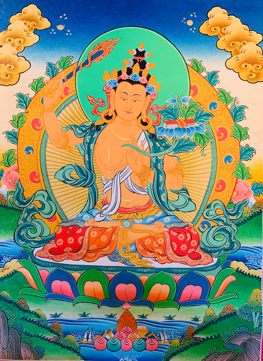 Manjushri Thangka Painting 50*40 - The Thangka
