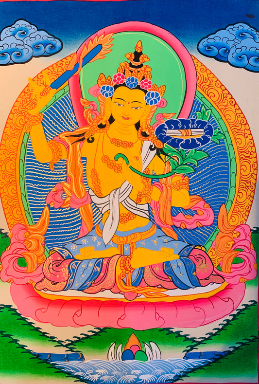 Manjushri Thangka Painting 38*28 - The Thangka