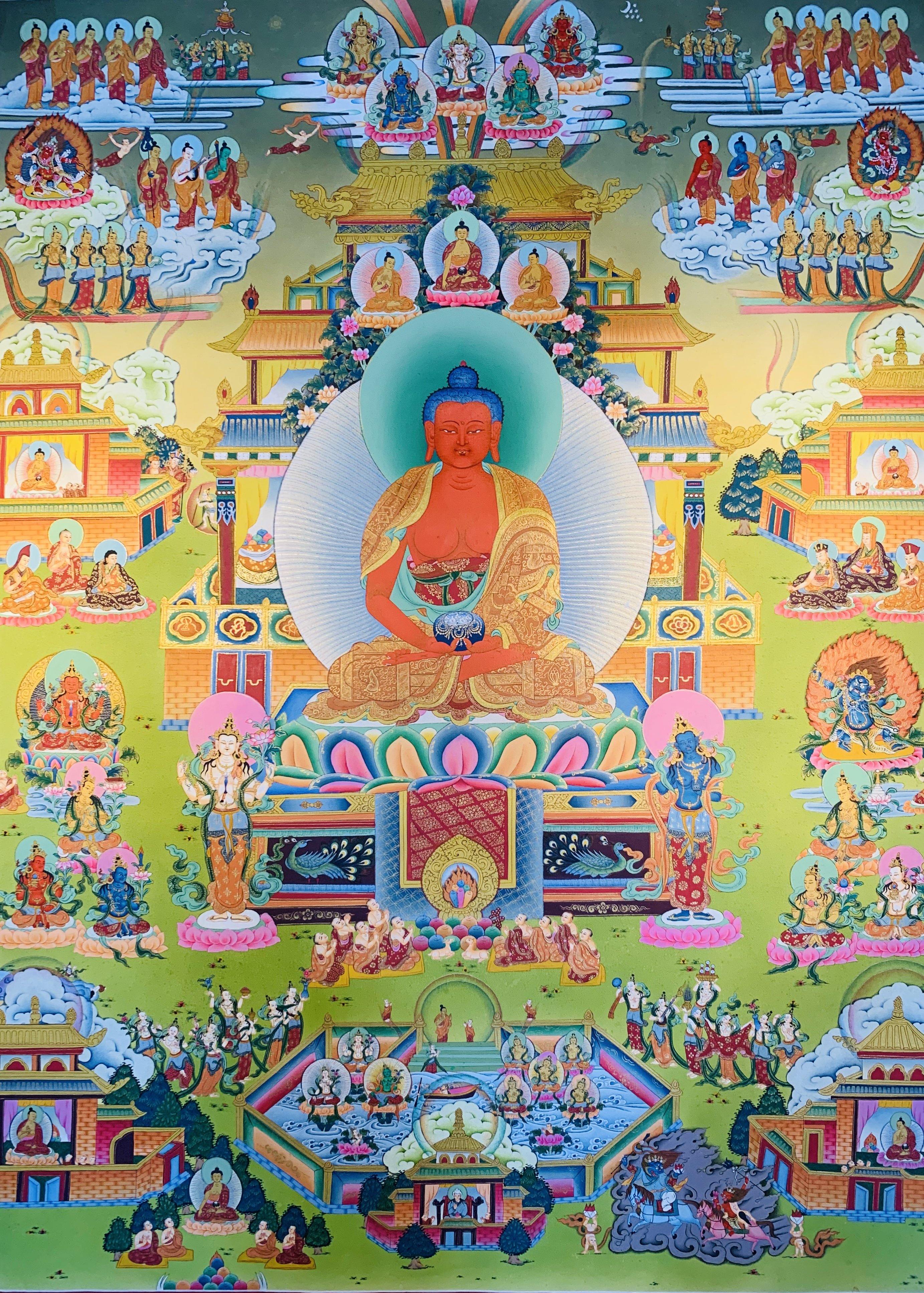 Amitabha Buddha Thangka Painting 76*55 - The Thangka