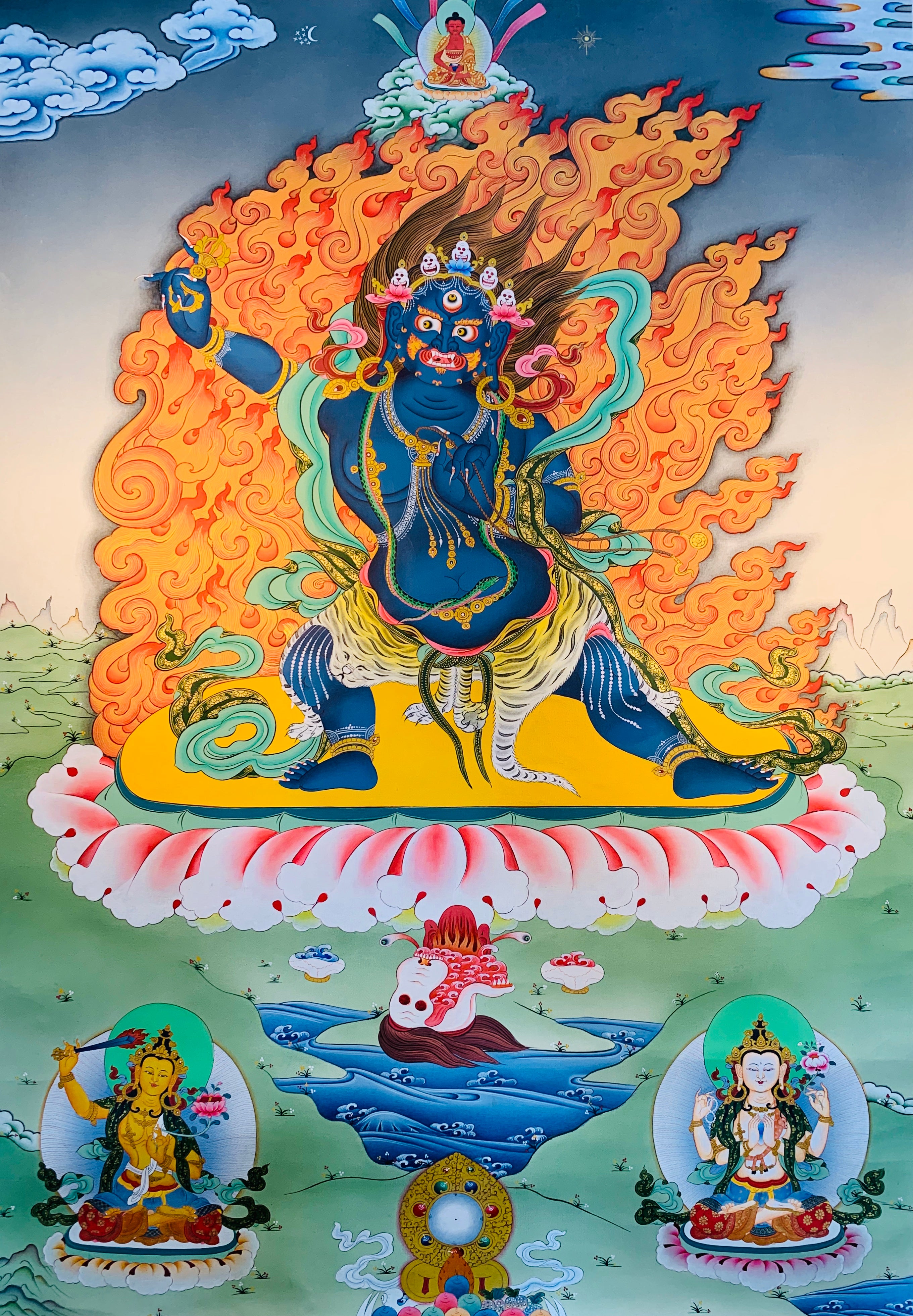 Wrathful Deity Vajrapani Thangka Painting 76*53