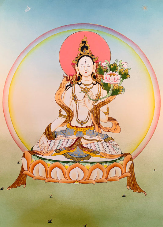 White Tara Thangka Painting 40*30