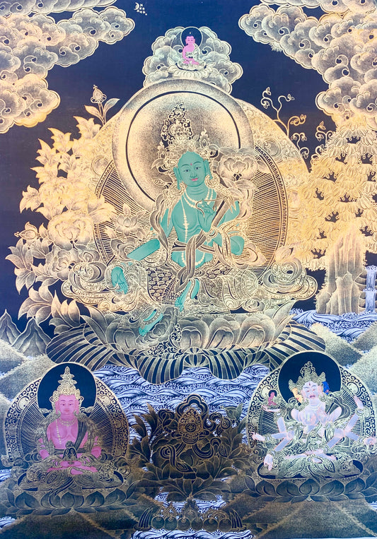 Green Tara Thangka Painting 52x40