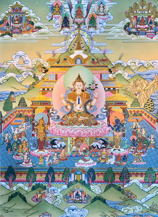 Chenrezig Thangka Painting 75*56