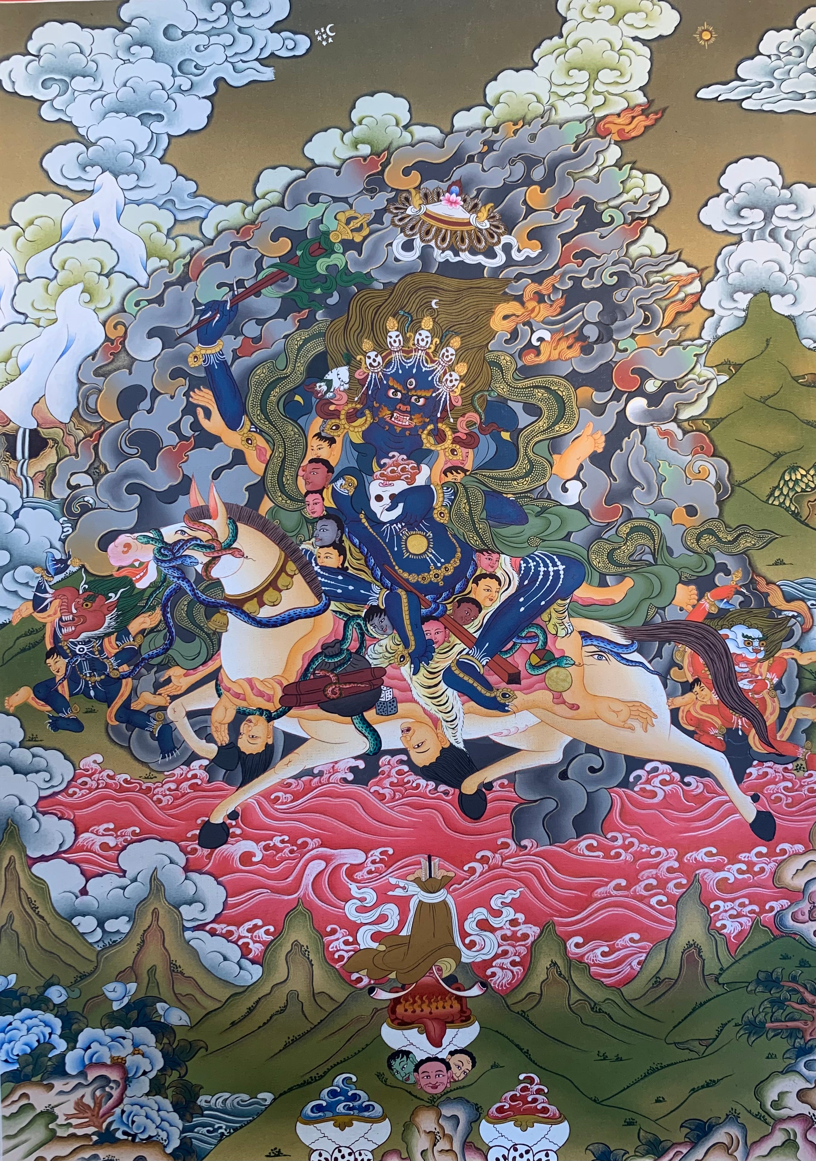 Wrathful Deity Shri Devi Thangka Painting 40*30