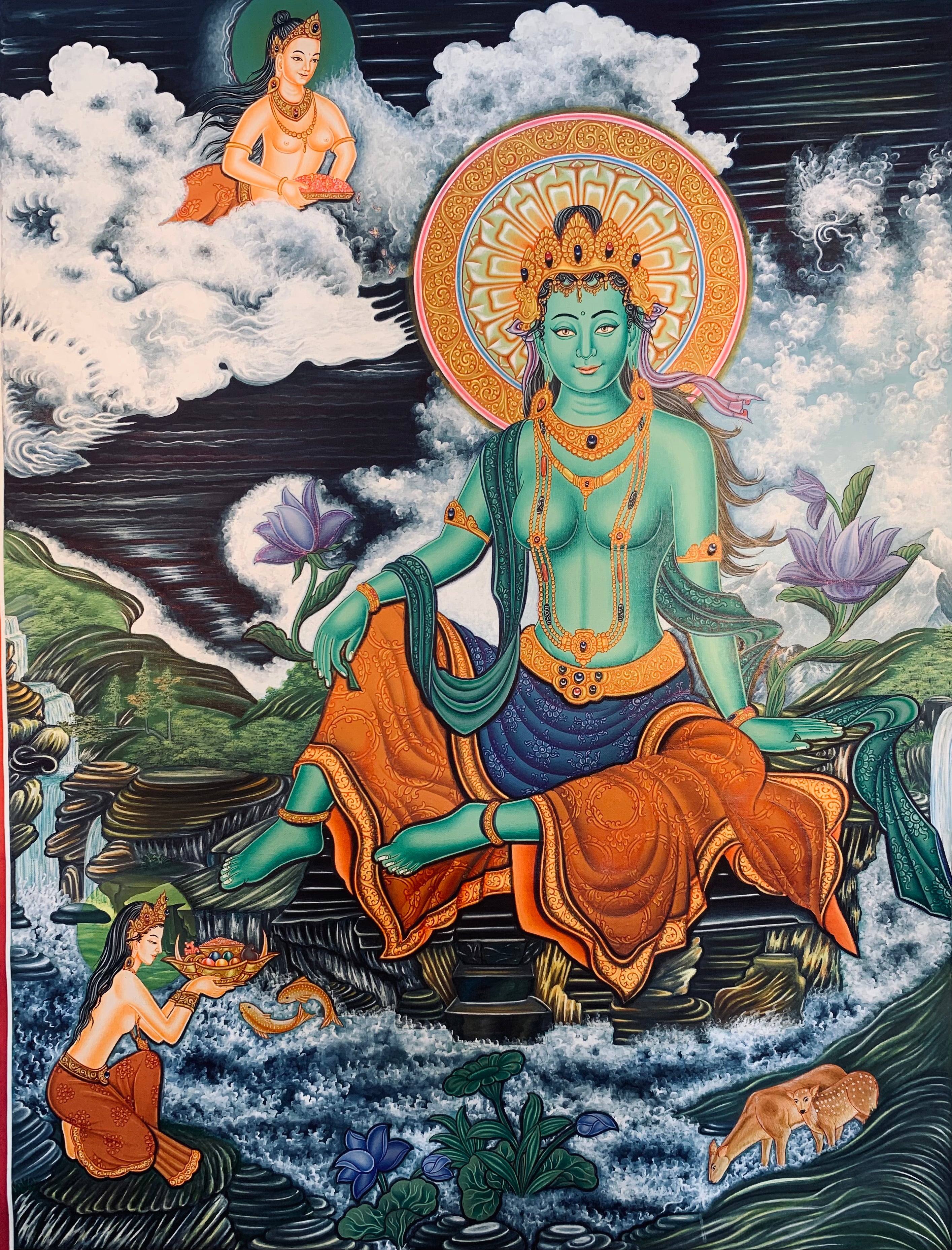 Green Tara Thangka Painting50x50