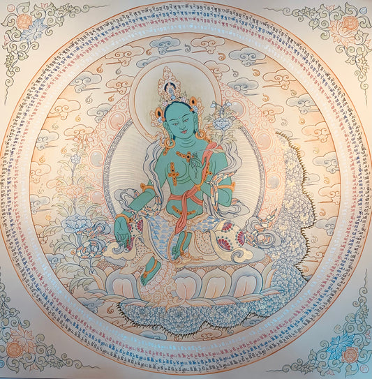Green Tara Thangka Painting50x50
