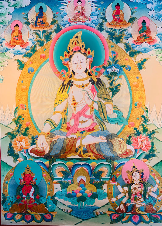 White Tara Thangka Painting 70*50