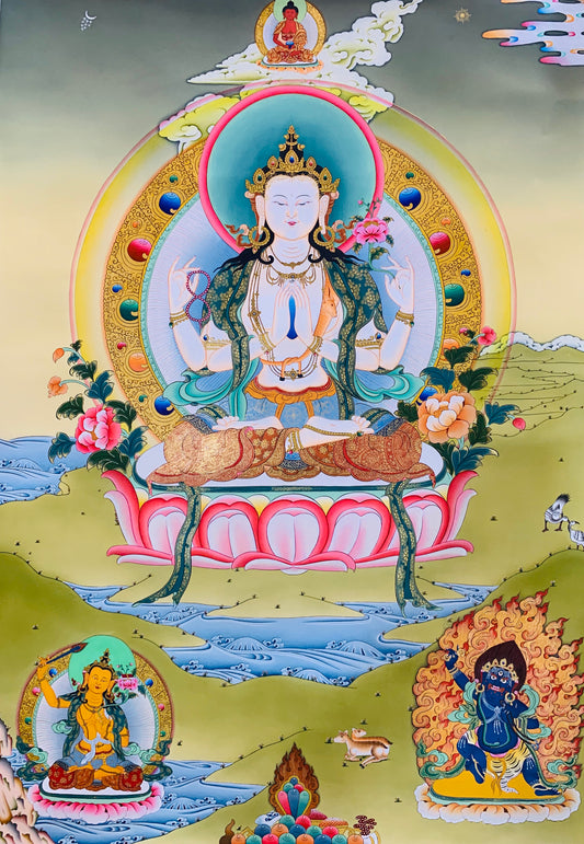 Chenrezig Thangka Painting 70*50
