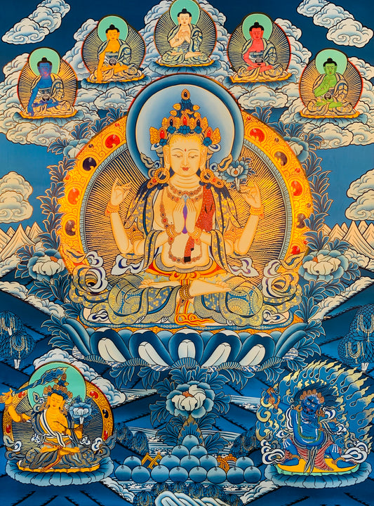 Chenrezig Thangka Painting 60*45