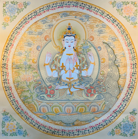 Chenrezig Thangka Painting 40*40