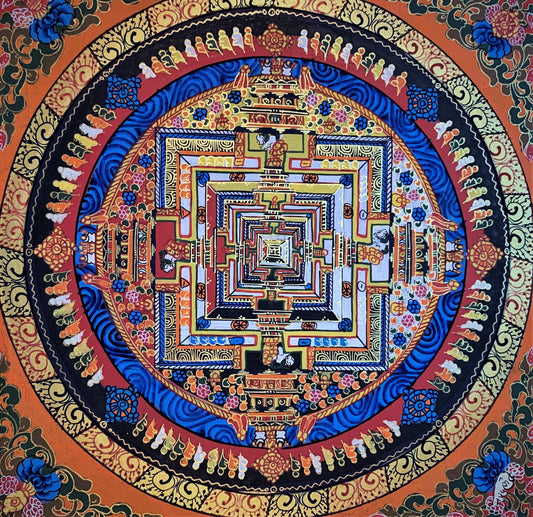 Kalachakra Mandala Thangka Painting 28*28 - The Thangka