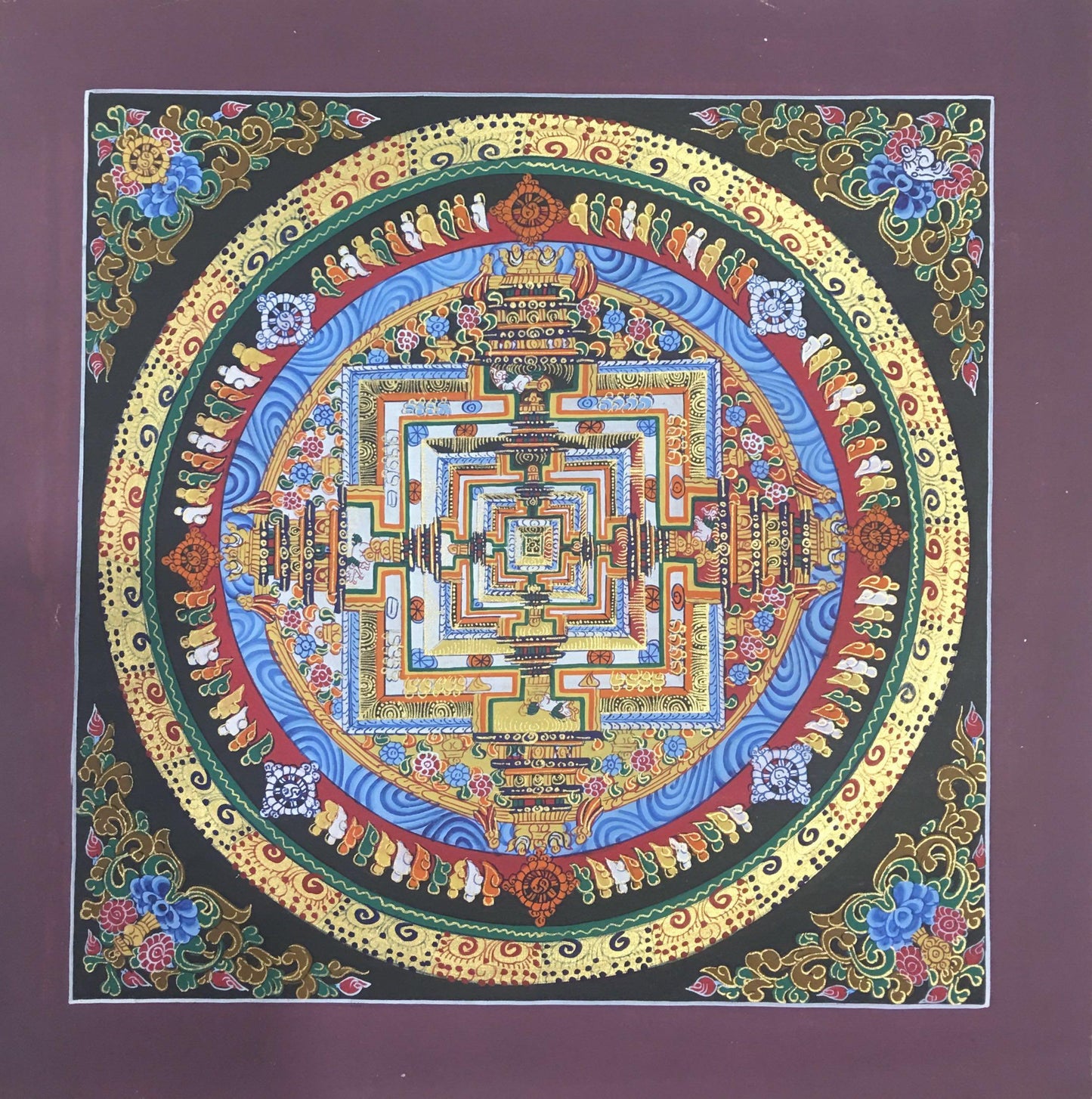 Kalachakra Mandala Thangka Painting 28*28 - The Thangka