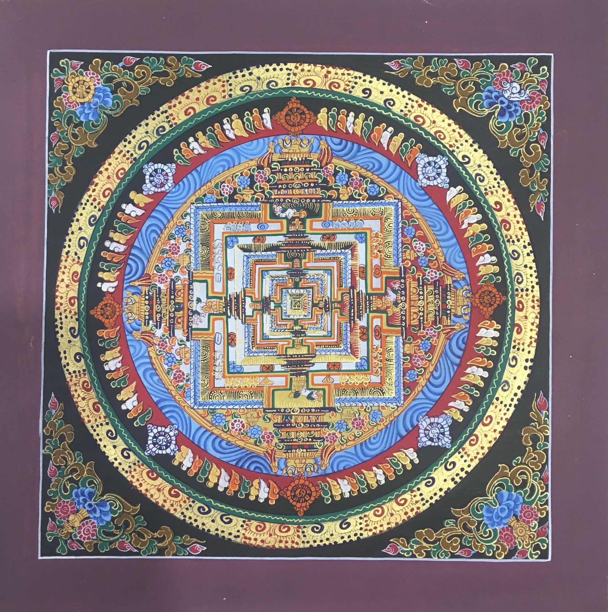 Kalachakra Mandala Thangka Painting 28*28 - The Thangka