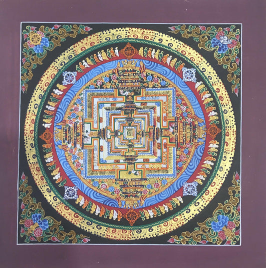 Kalachakra Mandala Thangka Painting 28*28 - The Thangka