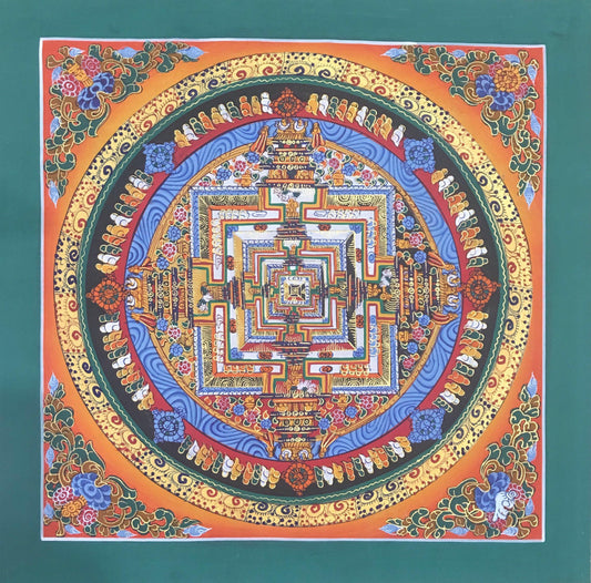 Kalachakra Mandala Thangka Painting 28*28 - The Thangka